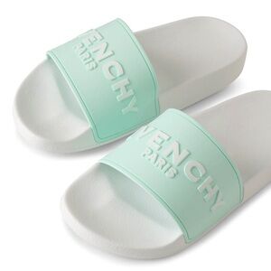Givenchy Light Green and White Slides